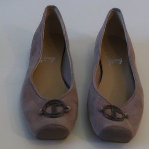 Womens Casini Taupe Suede Flats 36.5 US/6.5 *